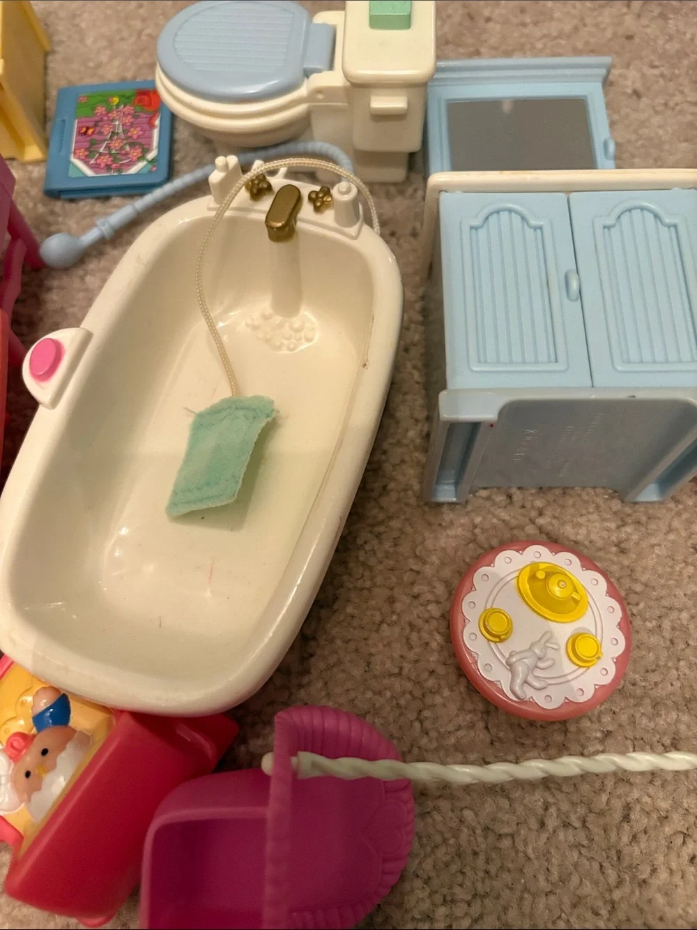 Fisher-Price Loving Family Dollhouse Furniture  School Bathroom Swing Playroom